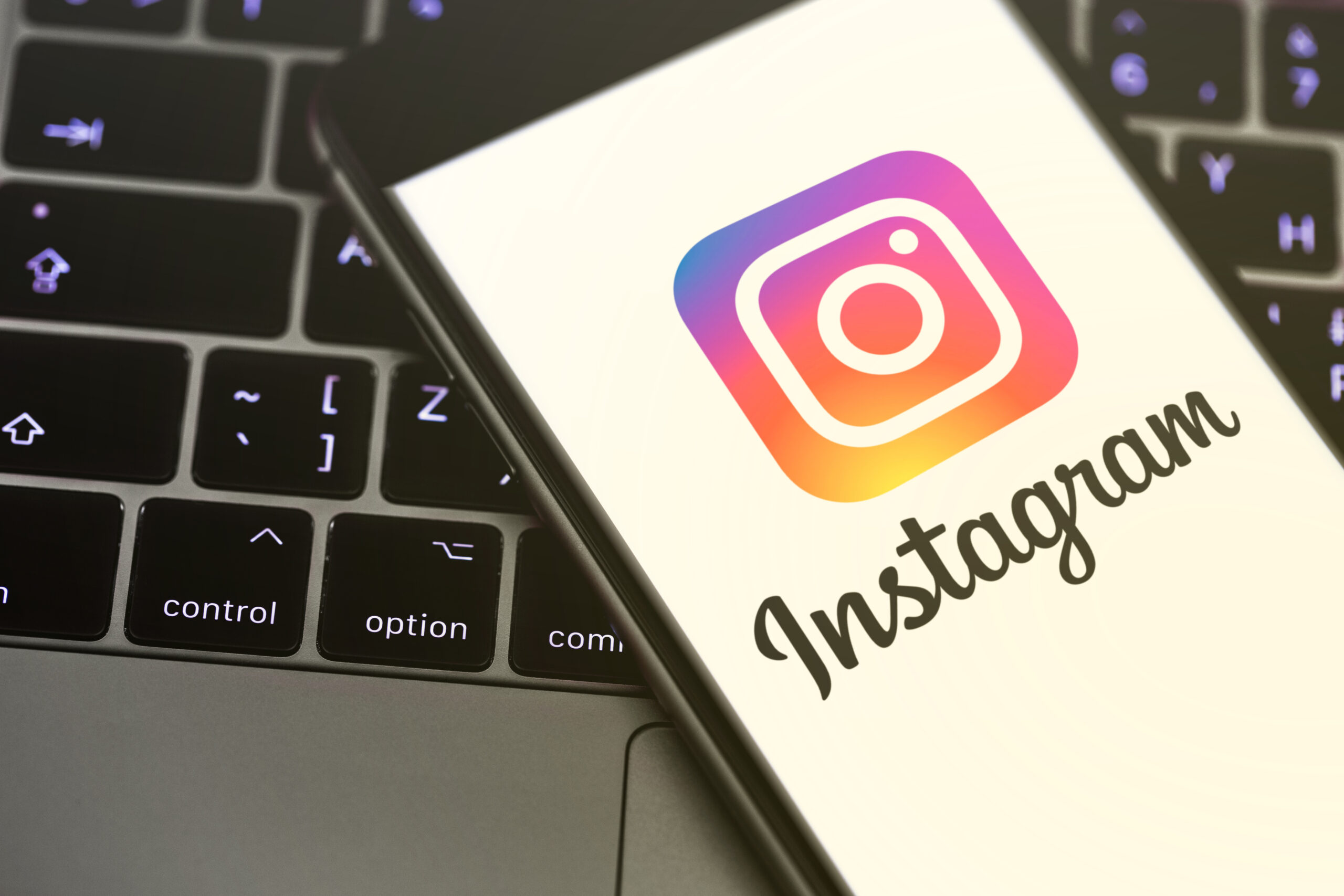 iPhone displaying the Instagram logo. Social media. Instagram is a photo-sharing app for smartphones. Moscow, Russia - March 26, 2019